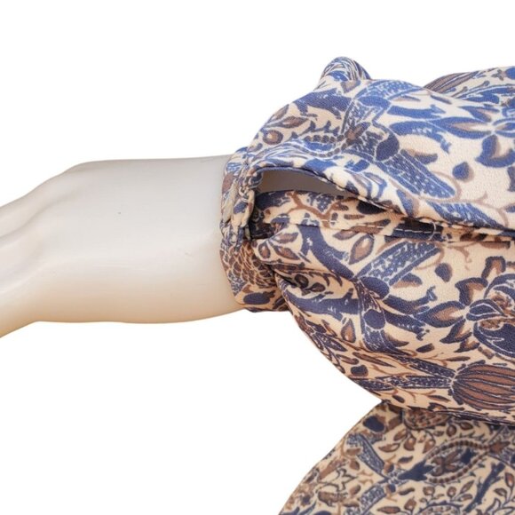 Max Studio XS High-low Blouse Long Sleeve Shirt V-neck Lightweight Relaxed Boho - Picture 9 of 11